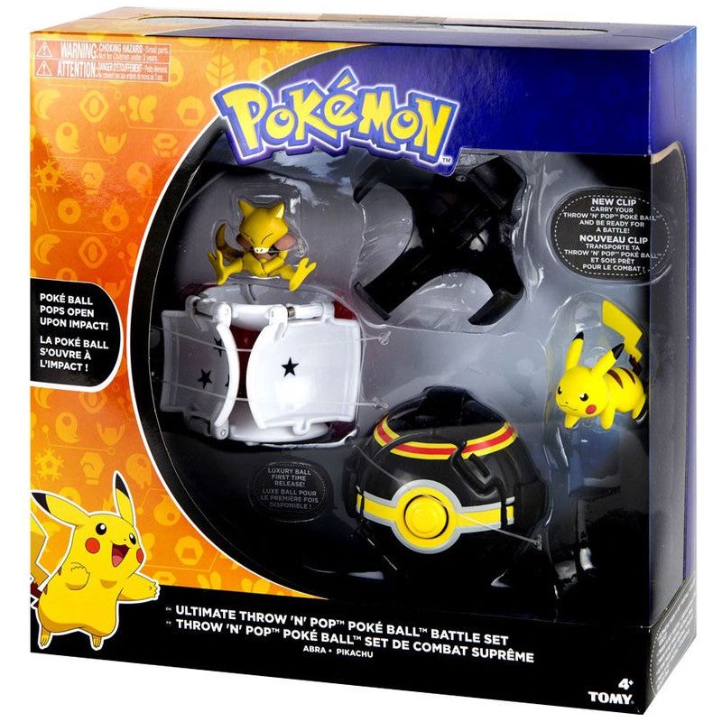 Pokemon Ultimate Throw N Pop Poke Ball Battle Set Abra Pikachu Toywell